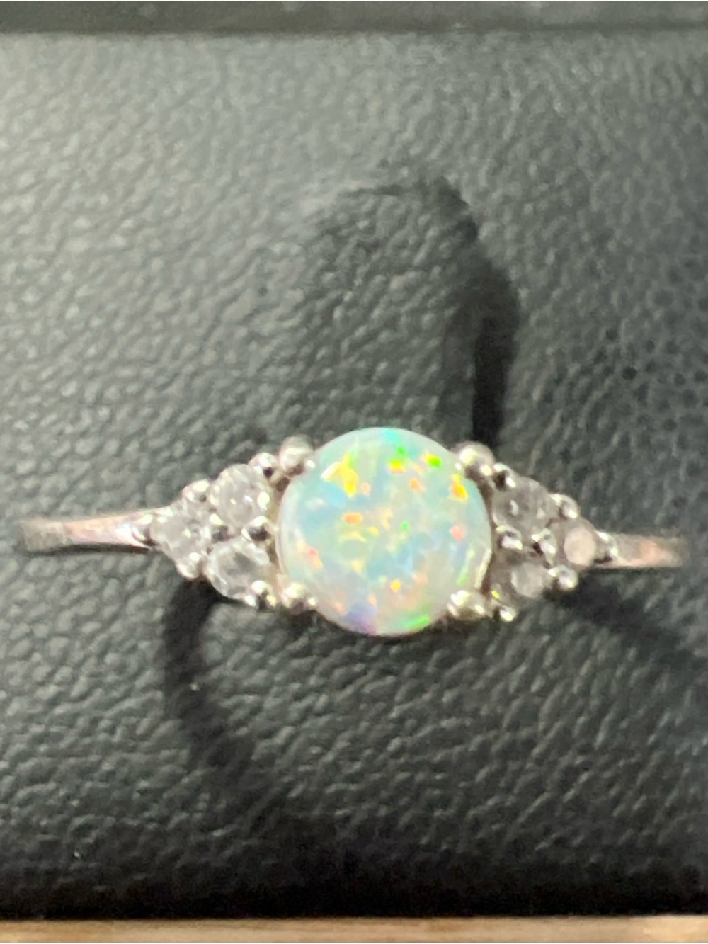 Natural Ethiopian Fire Opal Stone .925 Sterling Silver Ring Sz 7